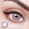 Wearing Flora Purple Colored Contact Lenses