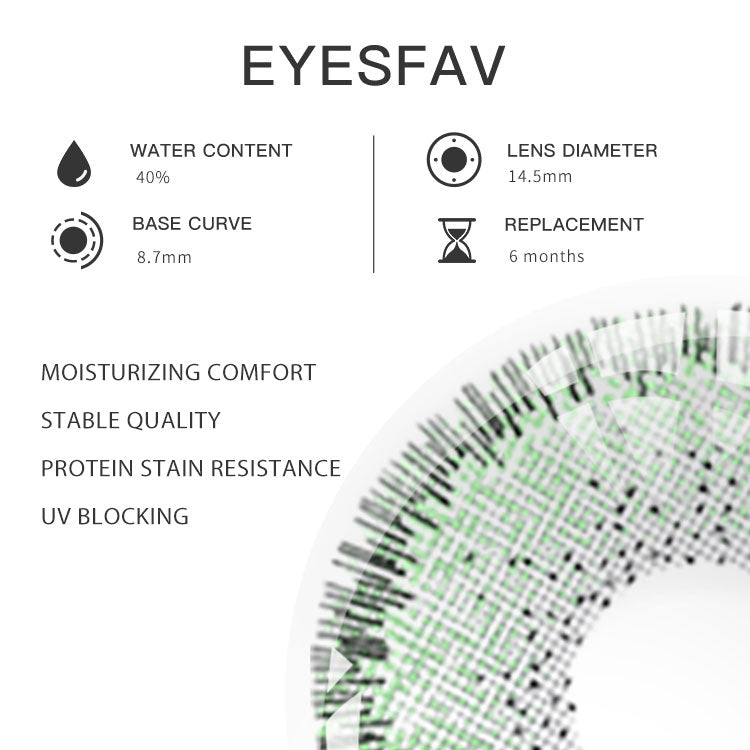 EYESFAV Topaz Green Contact Lenses Parameters