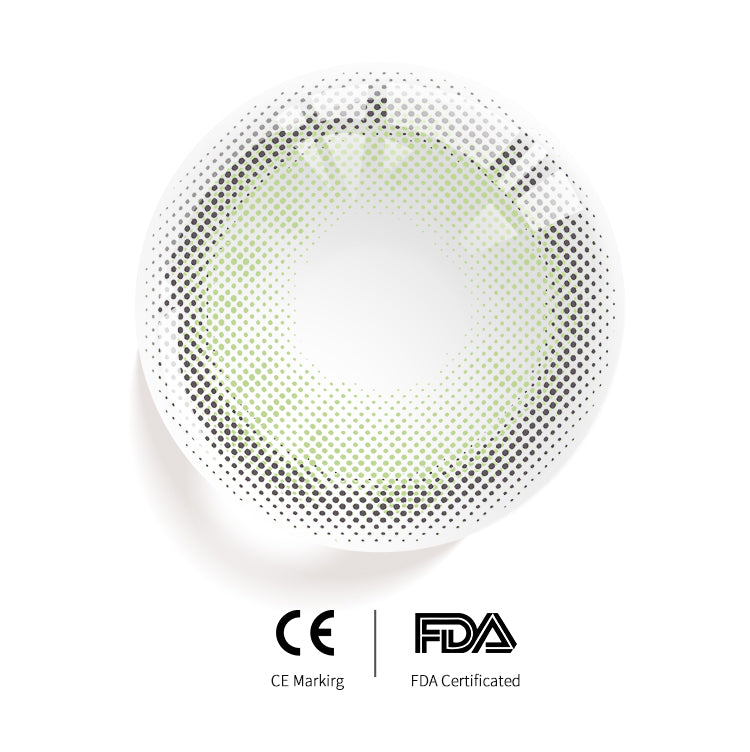 Heart Green Colored Contact Lenses