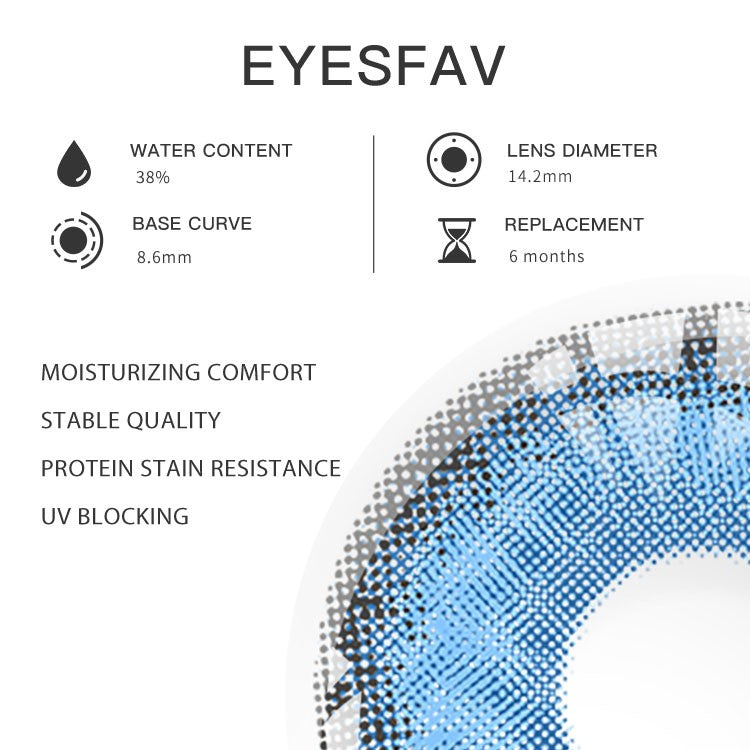 EYESFAV HaloPop Blue Contact Lenses Parameters