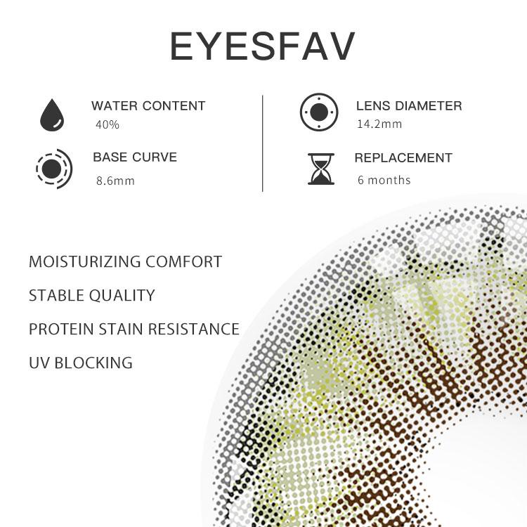 EYESFAV Meadow Green Colored Contact Lenses Parameters