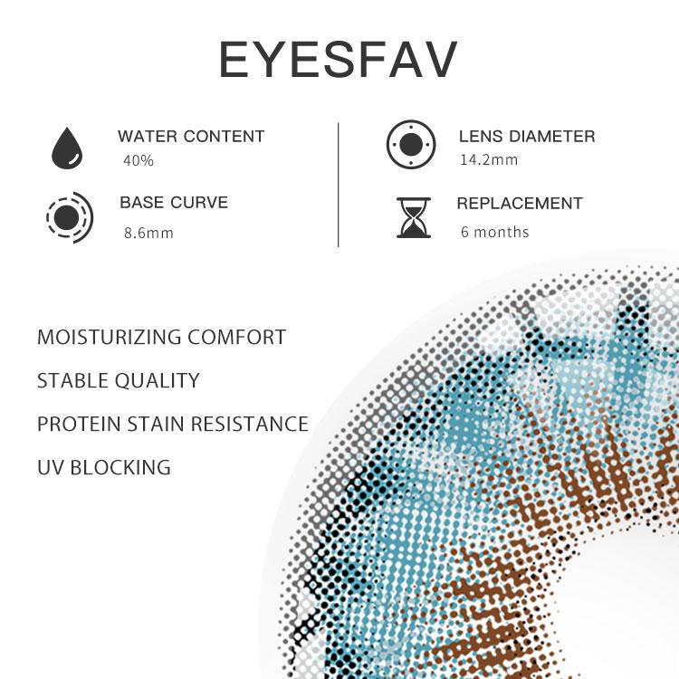 EYESFAV Meadow Blue Colored Contact Lenses Parameters