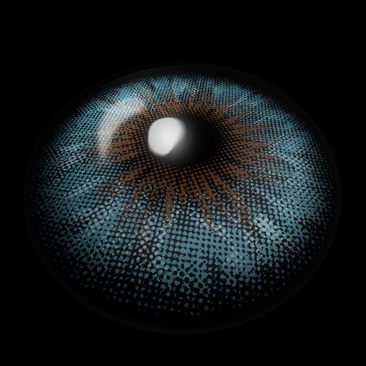 Meadow Blue Colored Contact Lenses 3D Display
