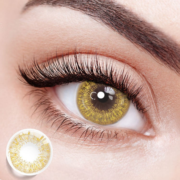 Effect Display of Wearing Citrus Orange Contact Lenses