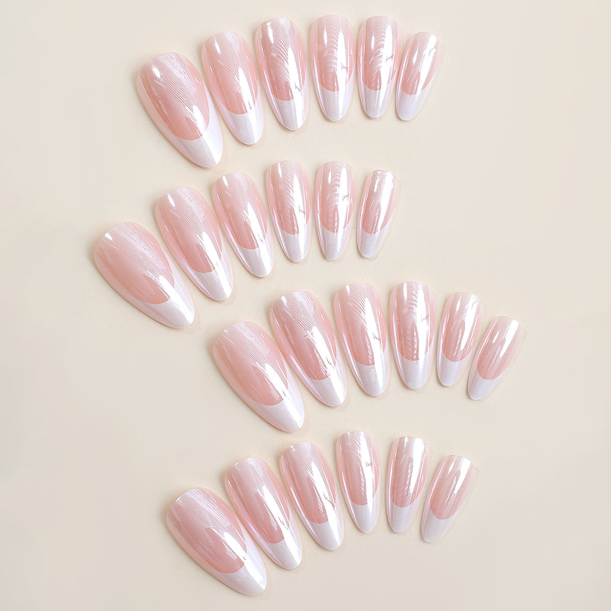 Pink, Long, Almond Press On Nails