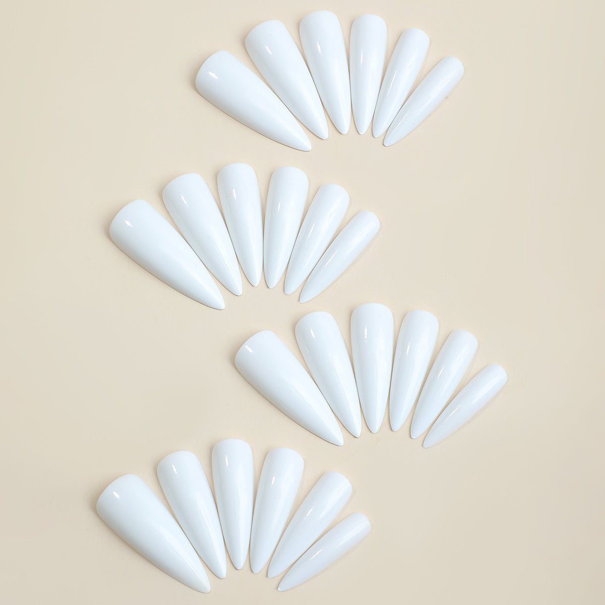 Ivory Blush Long, Almond Press On Nails