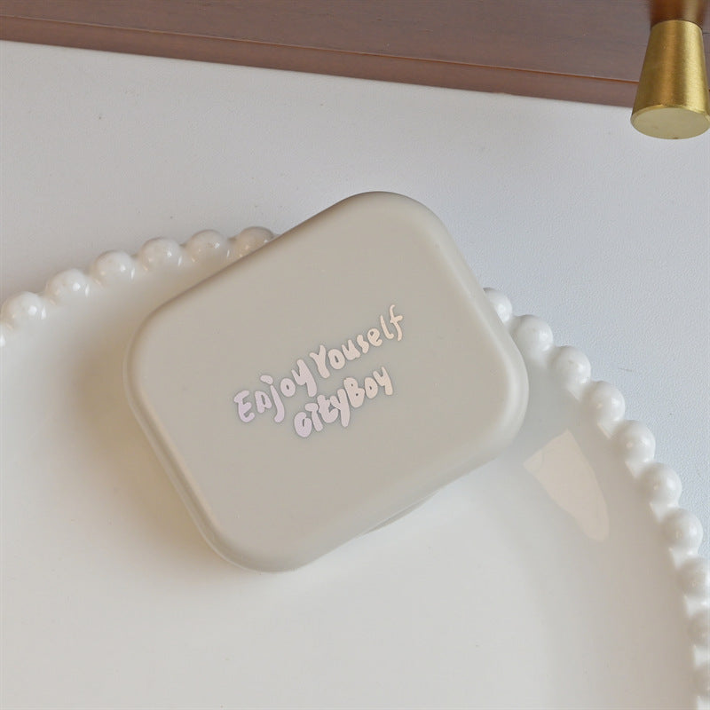 Vintage Vibes White Contact Lens Case