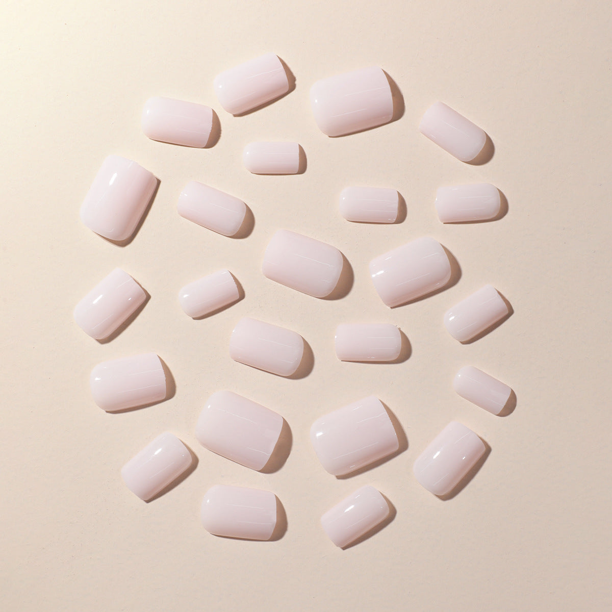 Ivory Blush Pink Press On Nails (short style)