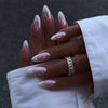 EYESFAV Sharp Elegance Pink, Long, Almond Press On Nails