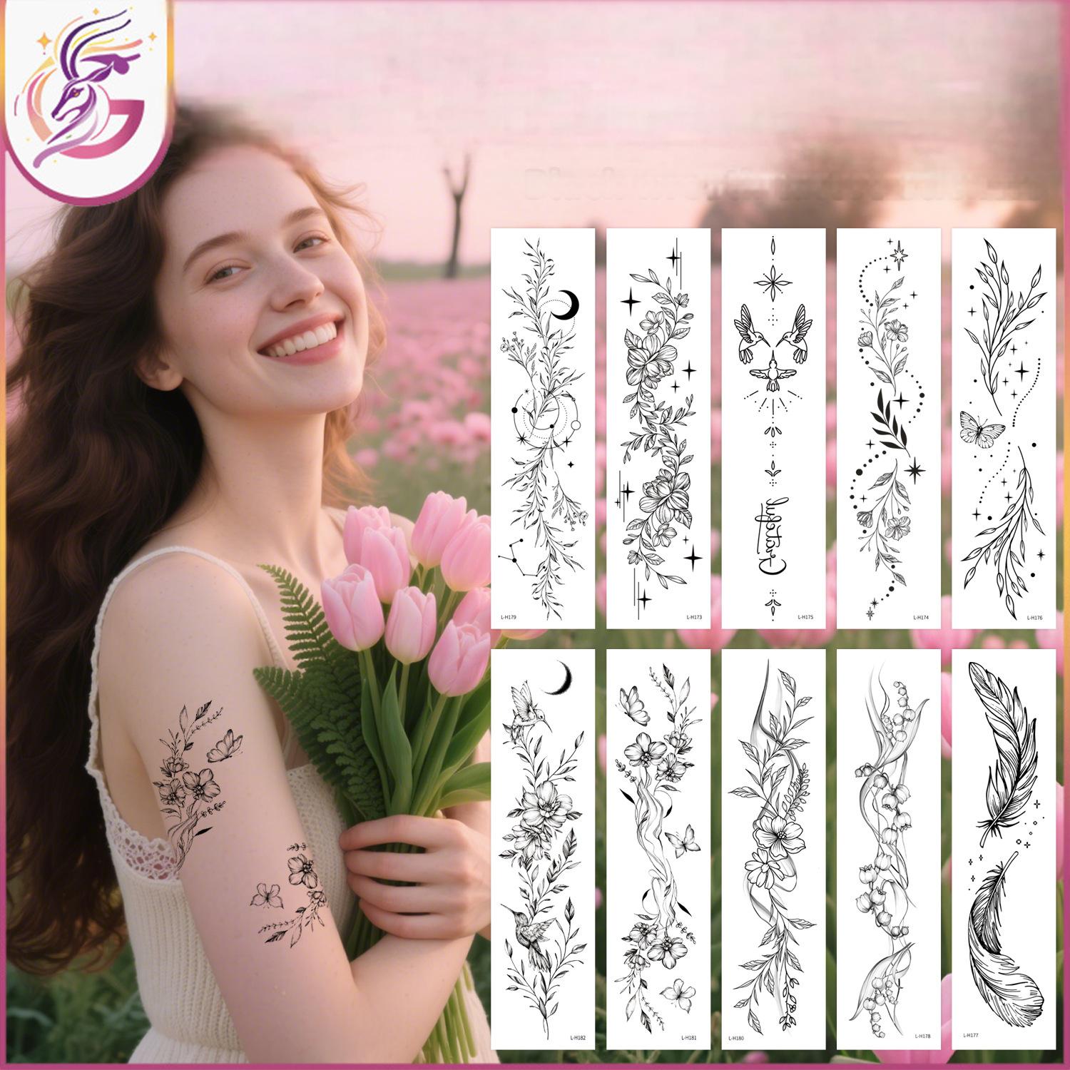 Floral Wreath Temporary Tattoos
