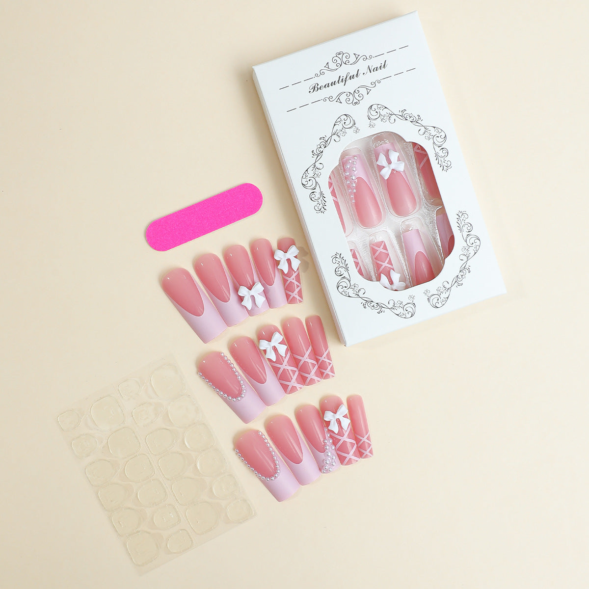 Small Blessings Pink Press On Nails