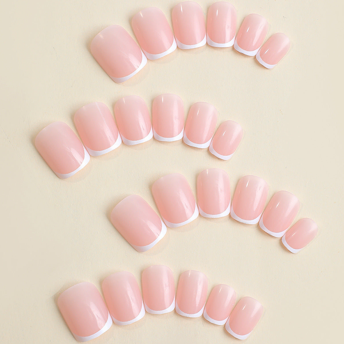 Classic French Pink, Short, Square Press On Nails