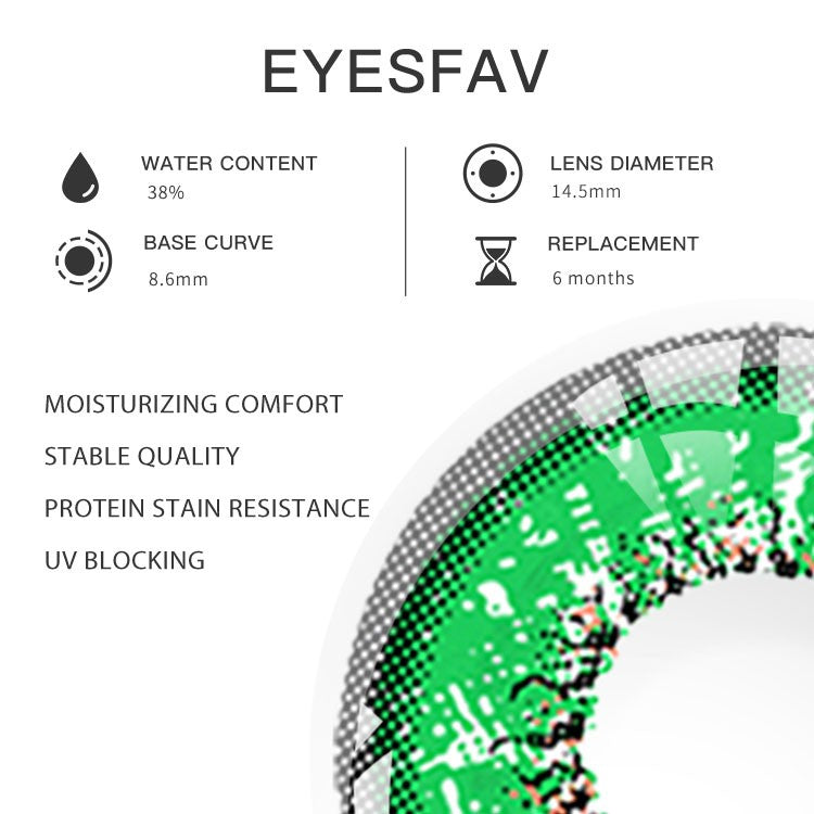 EYESFAV RIFT Green Contact Lenses Parameters