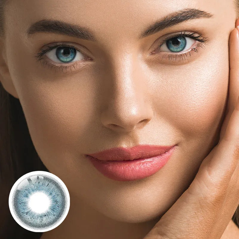 Lentes de contacto de color azul cristalino 