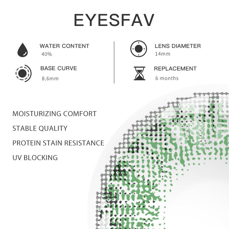 EYESFAV Frosted Mirage Green Contact Lenses Parameters
