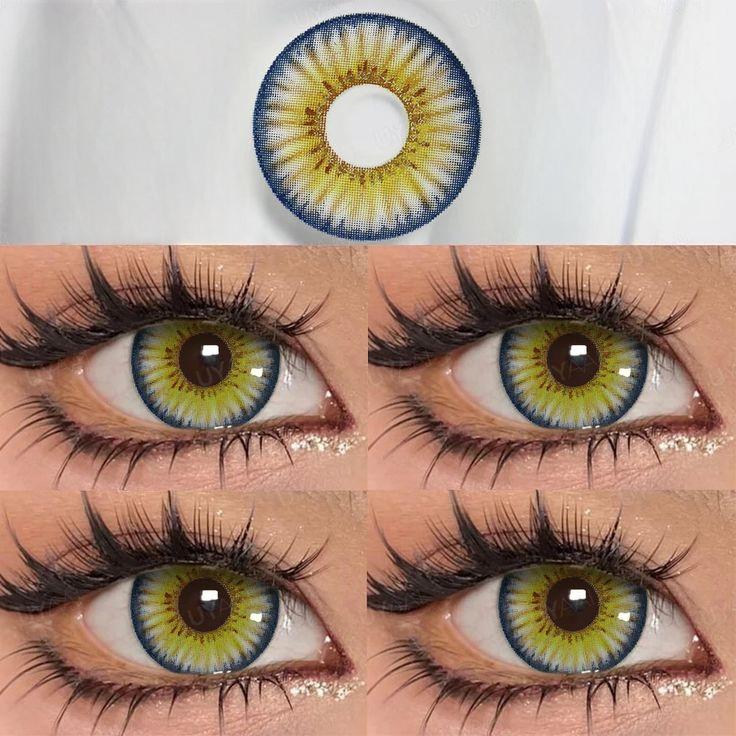Lentes de contacto de color azul medusa 