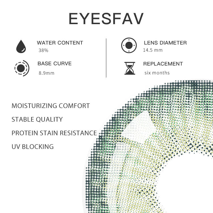 EYESFAV Rebirth Cosmic Green Colored Contact Lenses Parameters