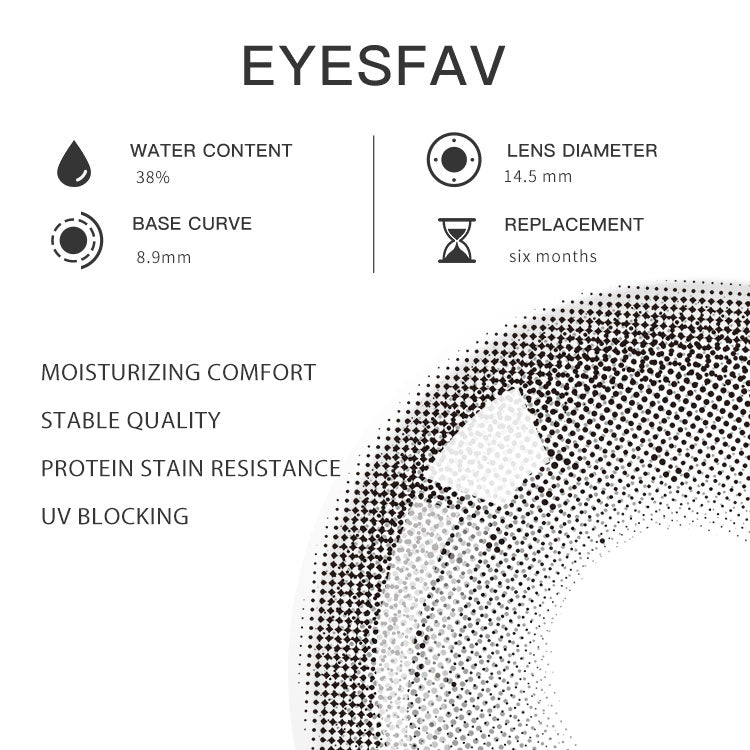 Eyesfav Diving Gray Colored Contact Lenses Parameters
