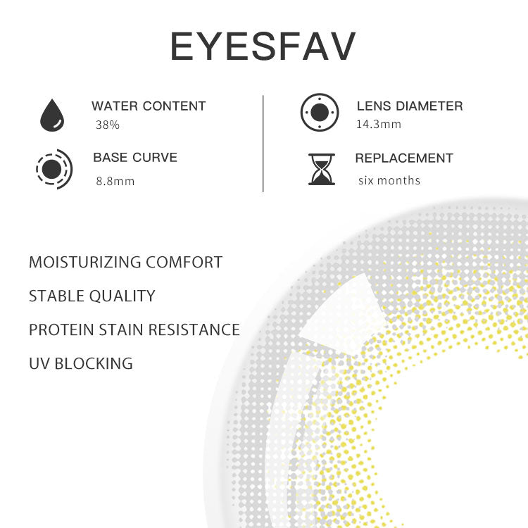 Eyesfav Illusion Gray Colored Contact Lenses Parameters