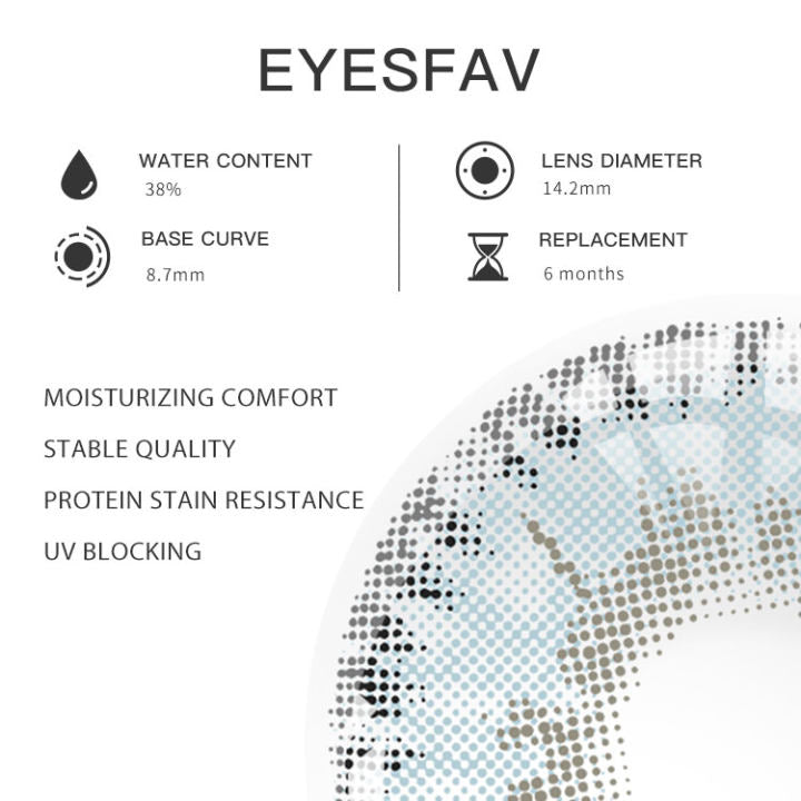 Eyesfav Ephemeral Blue Colored Contact Lenses Parameters